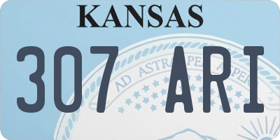 KS license plate 307ARI