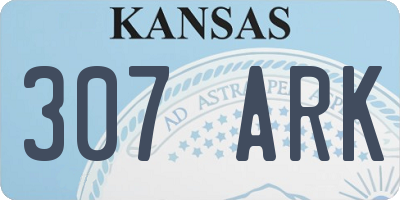 KS license plate 307ARK