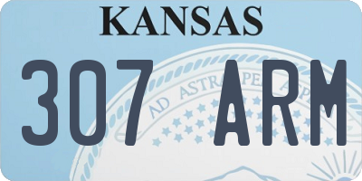 KS license plate 307ARM