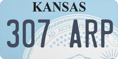 KS license plate 307ARP