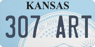 KS license plate 307ART