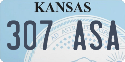 KS license plate 307ASA