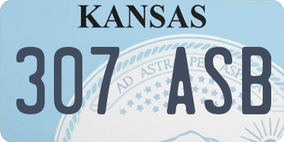 KS license plate 307ASB