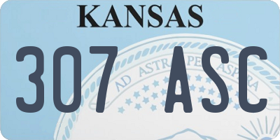 KS license plate 307ASC