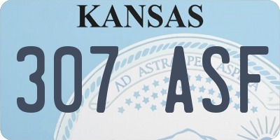 KS license plate 307ASF