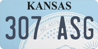KS license plate 307ASG