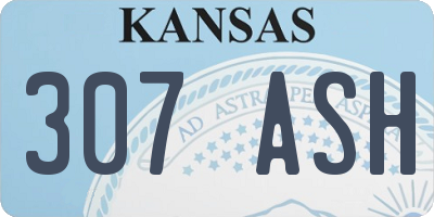 KS license plate 307ASH