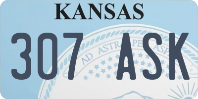 KS license plate 307ASK