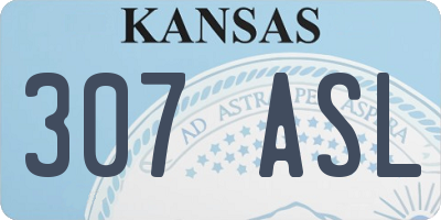 KS license plate 307ASL