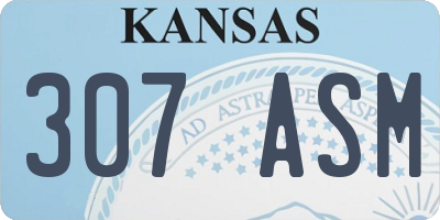 KS license plate 307ASM