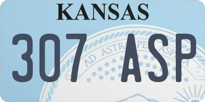 KS license plate 307ASP