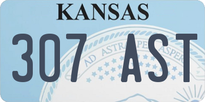 KS license plate 307AST