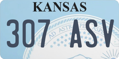 KS license plate 307ASV