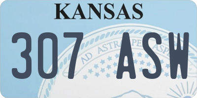 KS license plate 307ASW