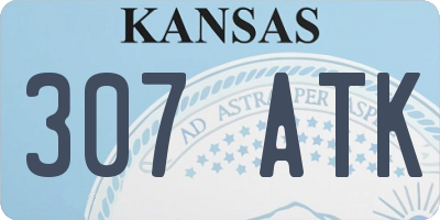 KS license plate 307ATK