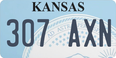 KS license plate 307AXN