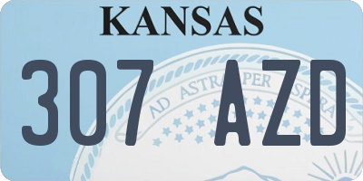 KS license plate 307AZD