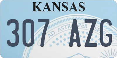KS license plate 307AZG