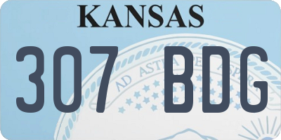 KS license plate 307BDG