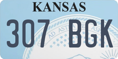 KS license plate 307BGK