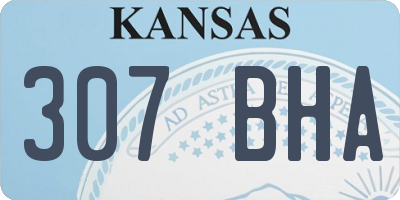KS license plate 307BHA