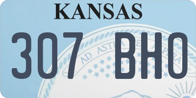 KS license plate 307BHO