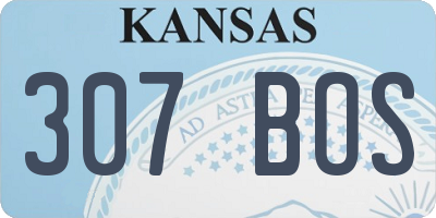 KS license plate 307BOS