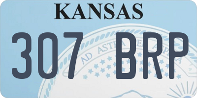 KS license plate 307BRP