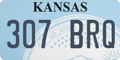 KS license plate 307BRQ