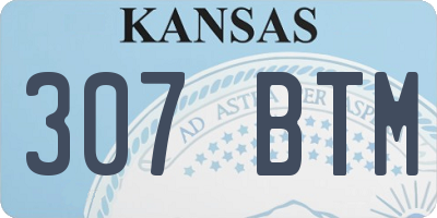 KS license plate 307BTM