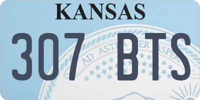 KS license plate 307BTS