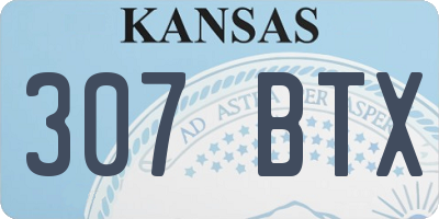 KS license plate 307BTX