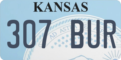 KS license plate 307BUR