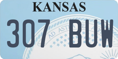 KS license plate 307BUW