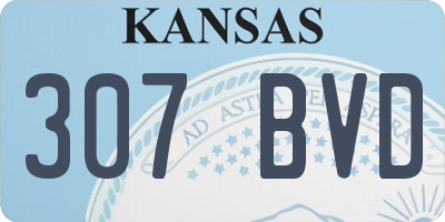 KS license plate 307BVD