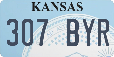 KS license plate 307BYR
