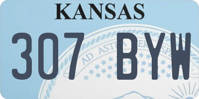 KS license plate 307BYW