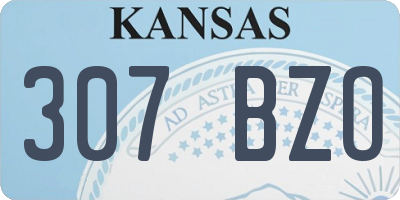 KS license plate 307BZO