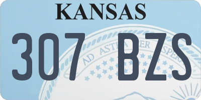 KS license plate 307BZS