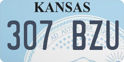 KS license plate 307BZU