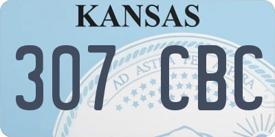 KS license plate 307CBC