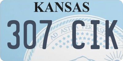 KS license plate 307CIK