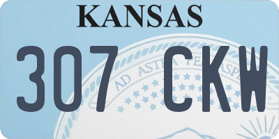 KS license plate 307CKW