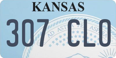KS license plate 307CLO