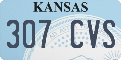 KS license plate 307CVS