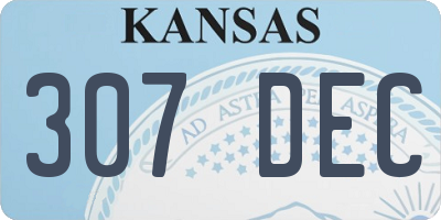 KS license plate 307DEC