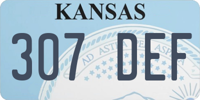 KS license plate 307DEF