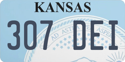 KS license plate 307DEI