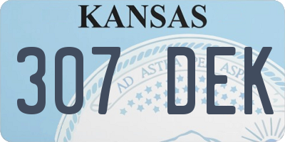 KS license plate 307DEK