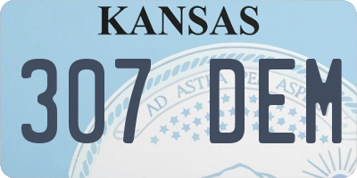 KS license plate 307DEM